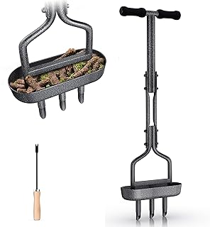 aneeway Lawn Aerator Manual Coring Tool, Aerator Lawn Tool with Soil Storage Basket, 3 Core Tines Plug Aerator & Cleaning ...