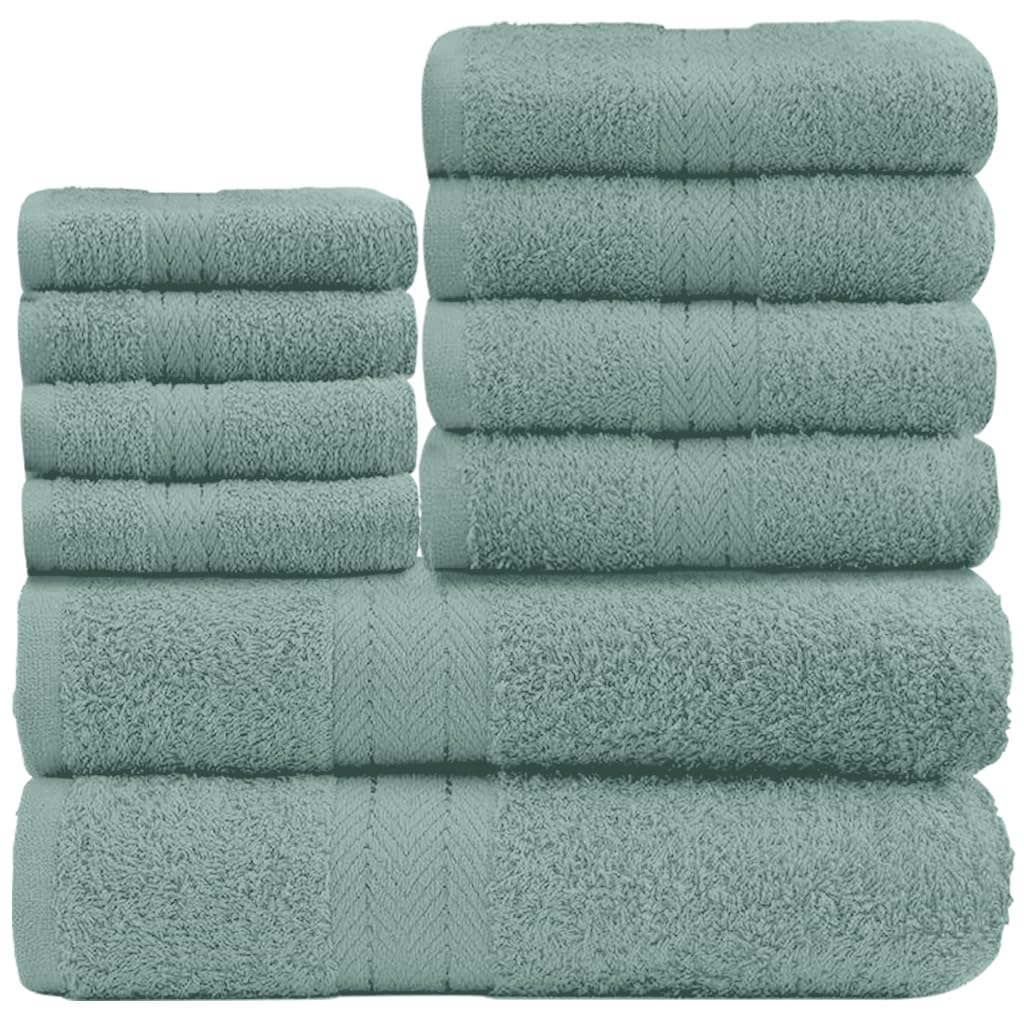 GC GAVENO CAVAILIA 10 Piece Towel Bale Set | Quick Drying Cotton Towel Highly Absorbent 450 GSM Duck Egg Towels Set | Bathroom Towels Bale Set 4x Face 4x Hand 2x Bath Towels โ image 1