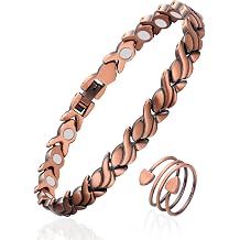Copper Bracelets for Women, Ultra Strength Magnetic Therapy Bracelet for Pain Relief with Neodymium Magnets, Adjustable Jewelry Gift with Sizing Tool