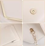 Larcenciel Nude Clutch Purses for Women, Trendy Leather Evening Bag w/Chain, Fashion Envelope Lady Shoulder Crossbody Handbags, Sparkly Party Prom Purse Bride Wedding Guest Clutch Dress Carry on Bags