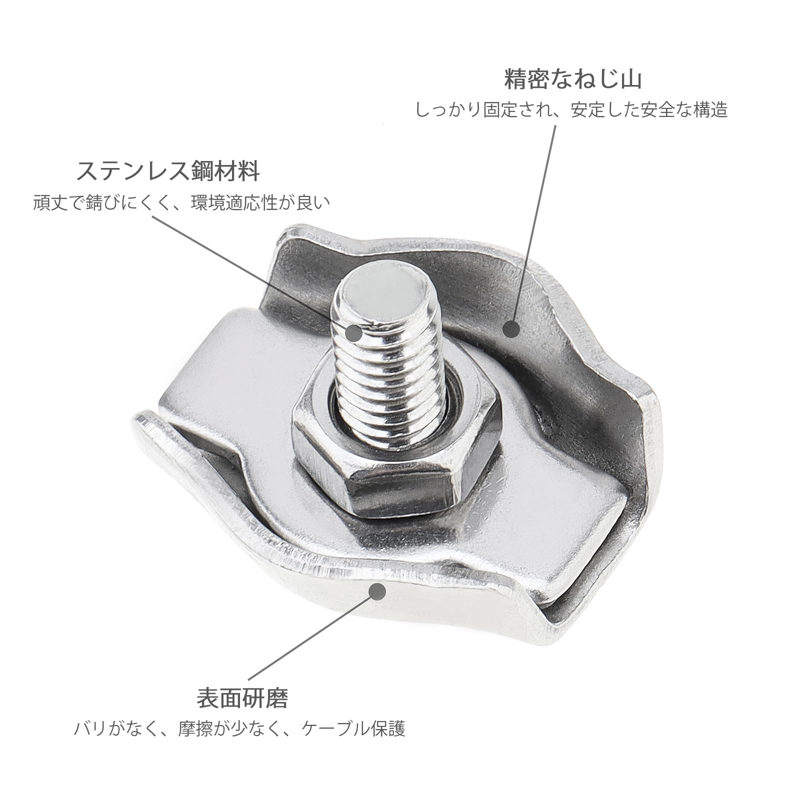 Amazon | Smgda ワイヤークリップ M6 20個入り 304ステンレス製