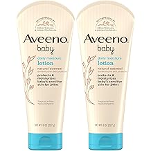 Aveeno Baby Daily Moisture Lotion for Delicate Skin with Natural Colloidal Oatmeal & Dimethicone, Hypoallergenic Moisturizing Baby Lotion, Fragrance-, Phthalate- & Paraben-Free, 8 fl. oz Pack of 2
