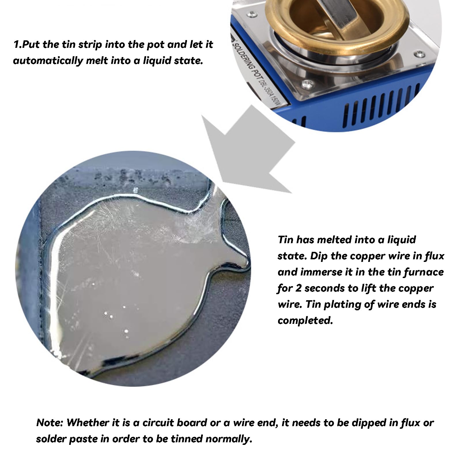 100mm Löttopf Entlötbad 220V(EU Stecker),Schmelzofen eignet sich für bleifreie Zinnbarren, silberhaltige Zinnbarren, bleihaltige Zinnbarren, geschmolzenes Blei Zink Wismut (300W)