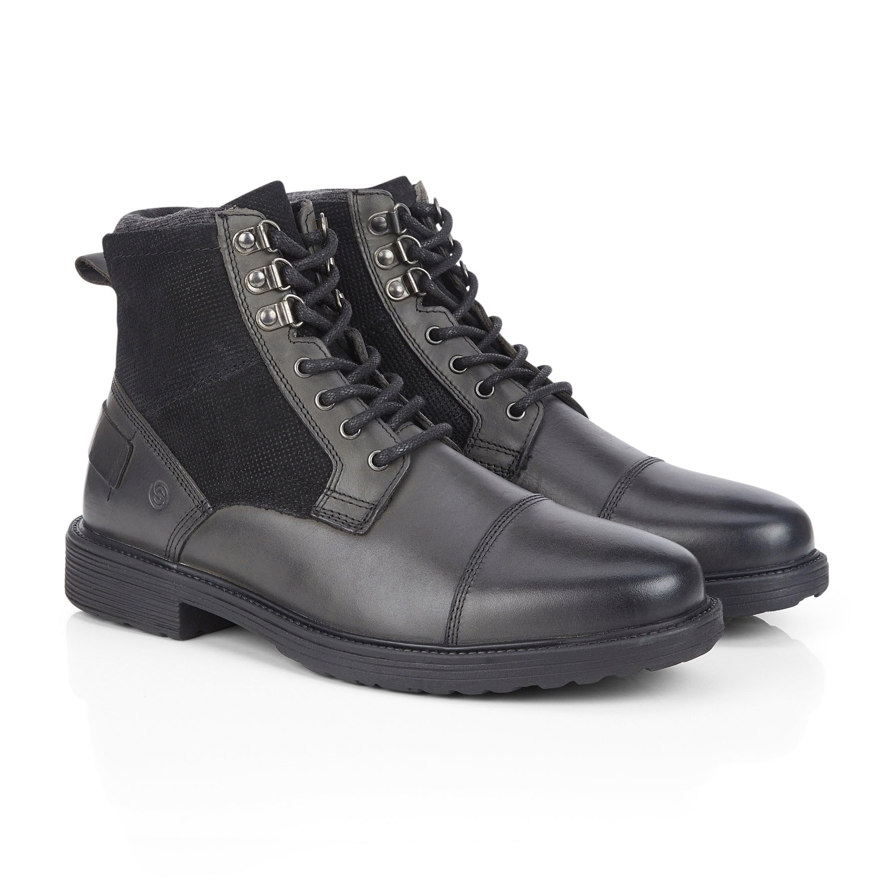 Silver Street London Men's Greyfriars Leather Casual Lace-up Boot, Black, 7