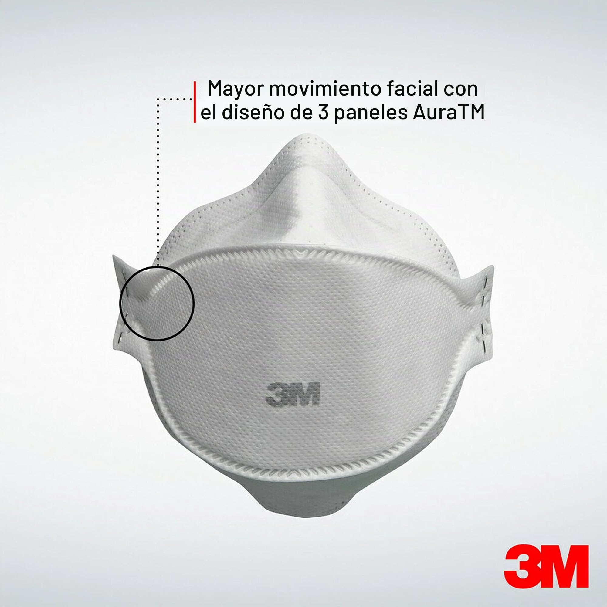 3M Aura 9320D+ FFP2 - Mascarilla de protección respiratoria desechable con partículas FFP2, sin válvula, 5 unidades/caja