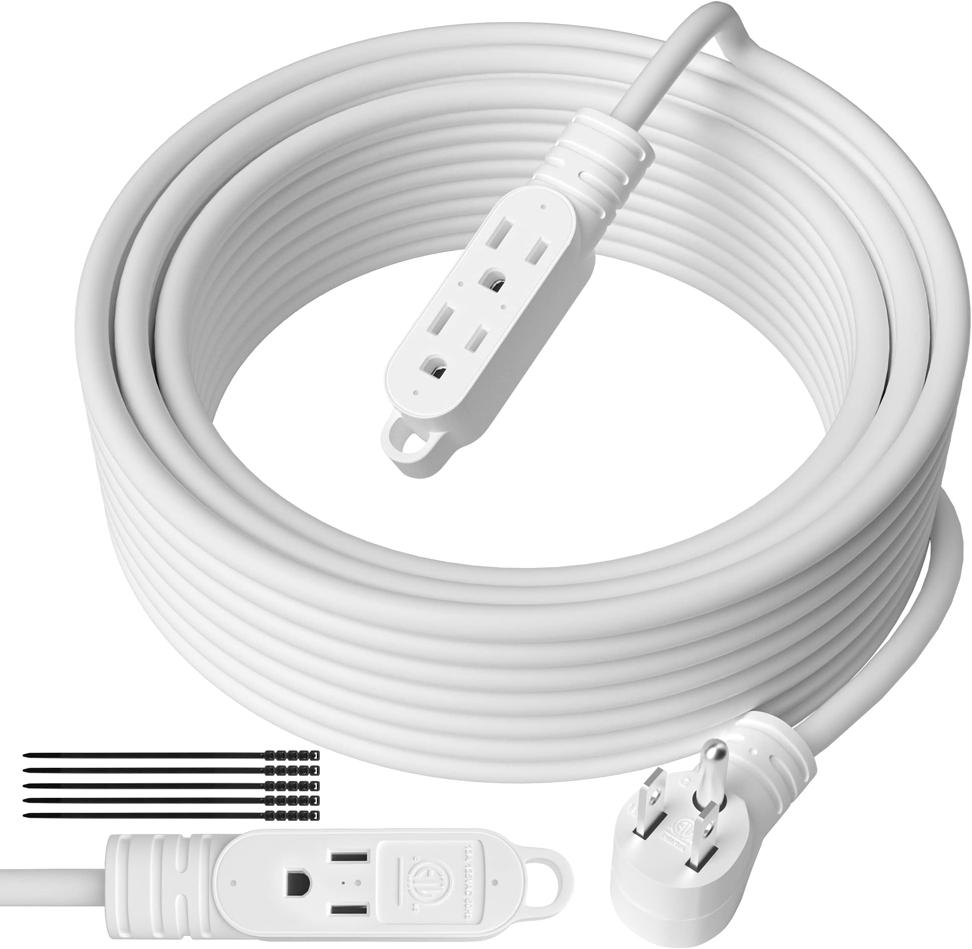 3 Prong Power Extension Cord with Multiple Outlets 6 FT, 16/3 Gauge Multi 3 Outlet