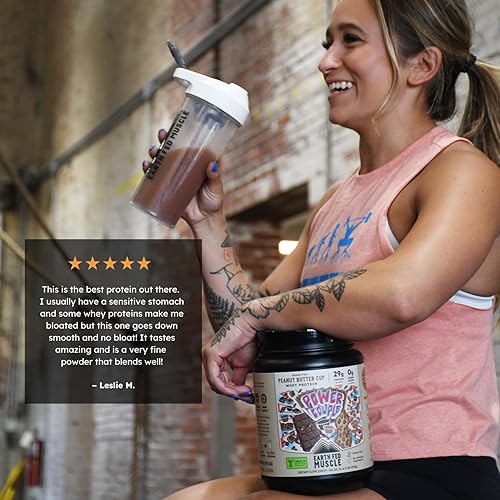 Vista 5 de Earth Fed Muscle Power Couple Peanut Butter Chocolate Truly Grass Fed Whey Protein Isolate - NSF-Certified. No Artificial Ingredients, Soy Free