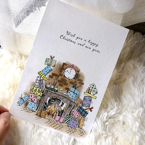 Miniatura 8 de Sellos transparentes de Feliz Año Nuevo, diseño de copos de nieve de cinco gatos, estrellas, sentimientos, palabras, sellos de goma transparente