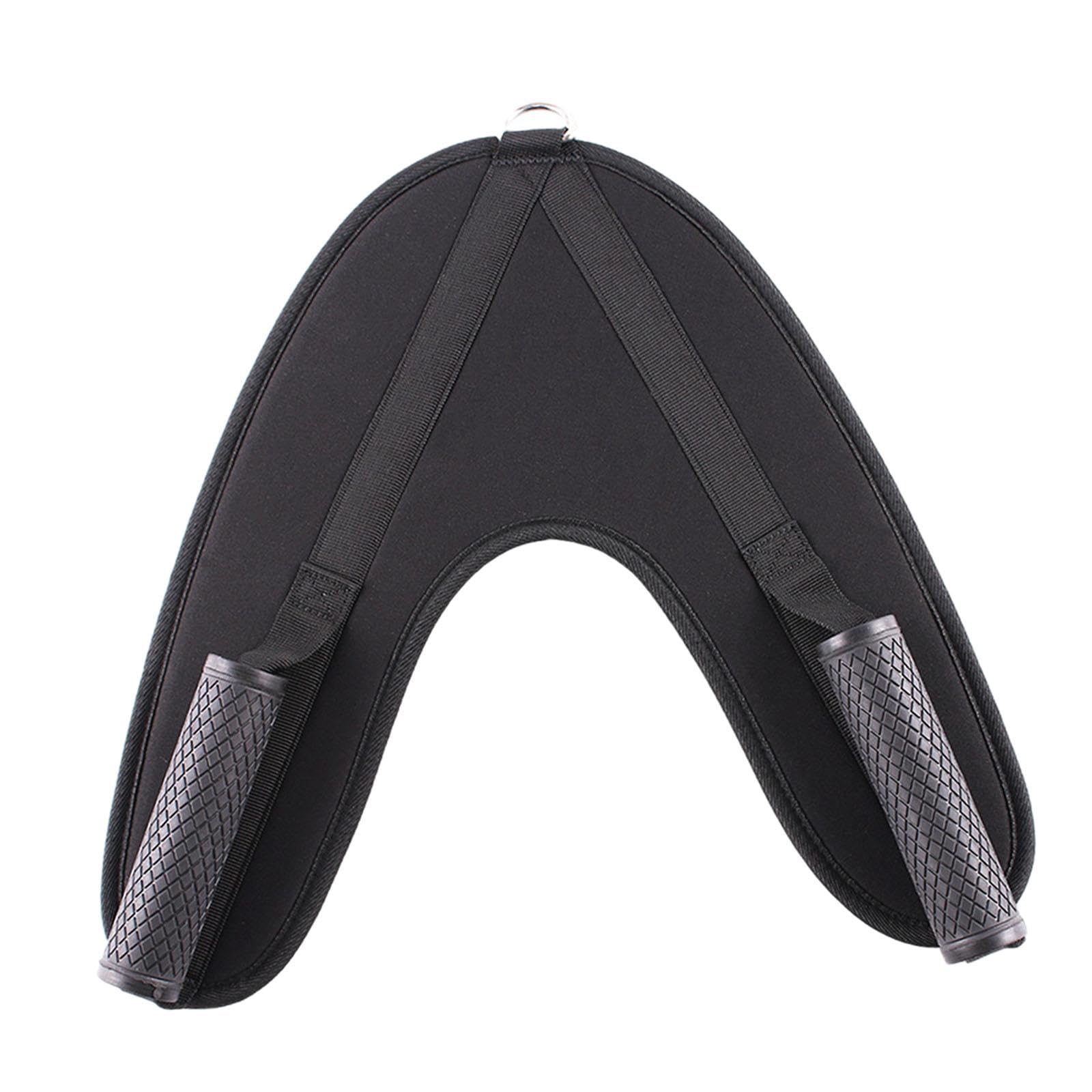 Ab Crunch Harness EVA V Shape Training Pulling Harness for Exercise Gym Home Rubber Handle 36.5CMx38CM
