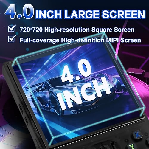 Miniatura 3 de R36MAX - Consola de juegos portátil – Compatible con más de 22000 juegos clásicos, tarjeta TF de 128 G, consola portátil con pantalla de 4.0 negro,
