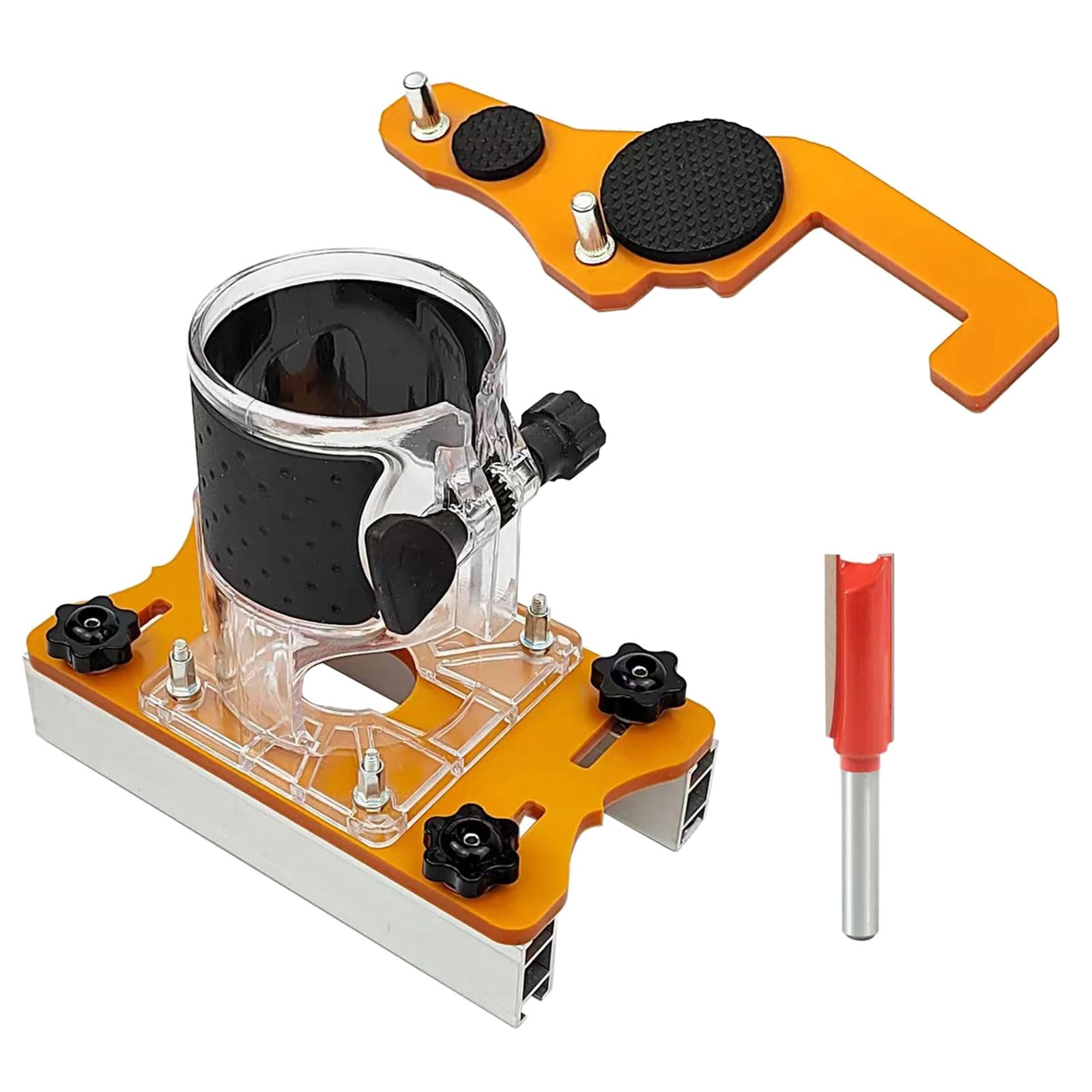 Wood Router Base 2 in 1 Palms Router Base Aluminum Accurate Slotting for Chamfering Grooving Finishing on Wood Woodworking