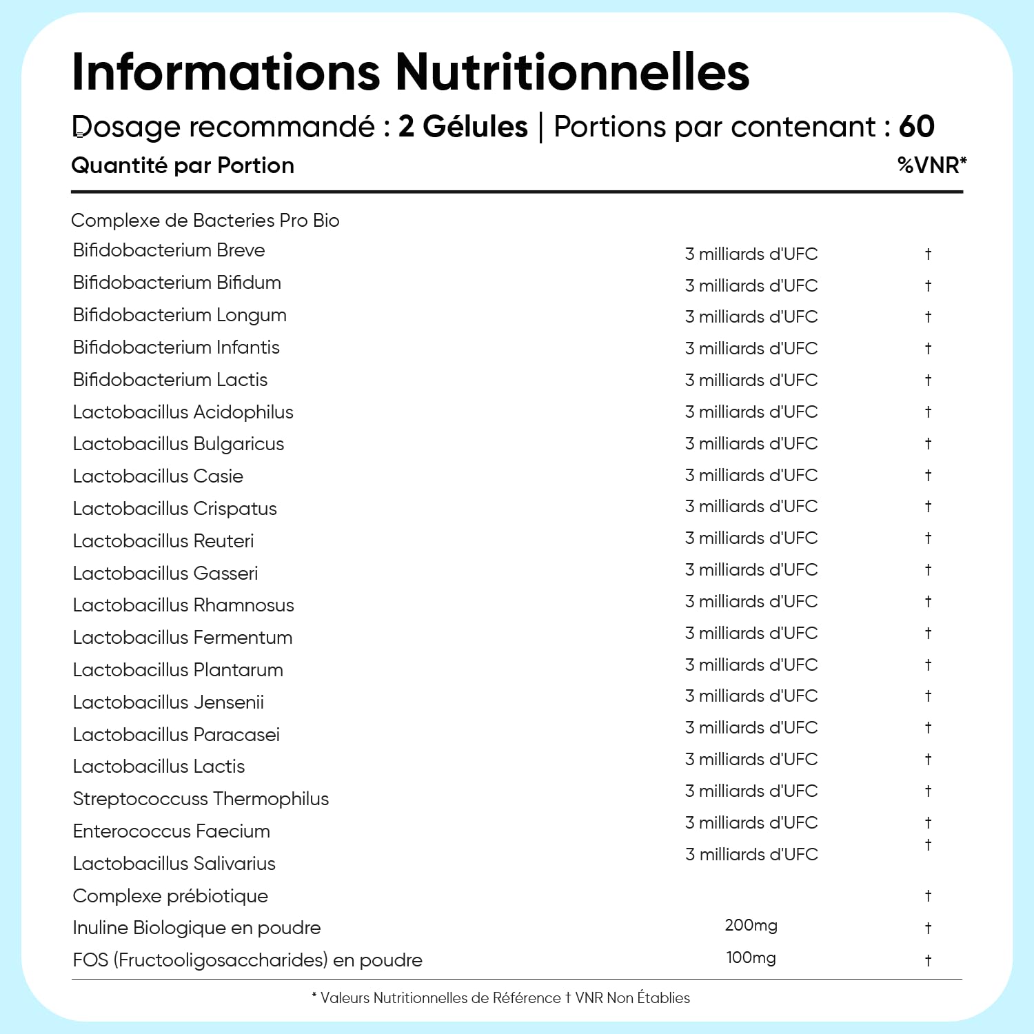 Probiotiques et Prébiotiques, 60 Milliards d'UFC 20 Souches Prébiotiques et Probiotiques, 120 Gélules Vegan, Lactobacillus Reuteri, Lactobacillus Gasseri, Plantarum, Bifidobacterium Longum, Infantis