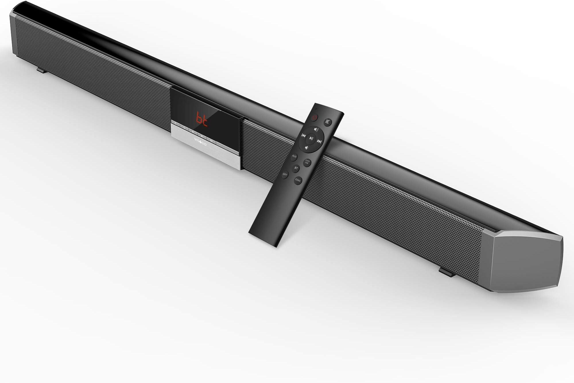 Soundbar, Visoud 34-inches Sound Bar for TV, Wired and Wireless Bluetooth Audio Speakers( Home Theater Surround Sound, Remote Control, Support Optical/AUX/Coaxial/USB/BT Connection)