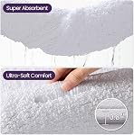 DEXI Tapis de bain antidérapant, 20x32 Absorbant Microfibre Soft Rug salle de bains, Machine lavable tapis pour douche de décoration de baignoire, blanc
