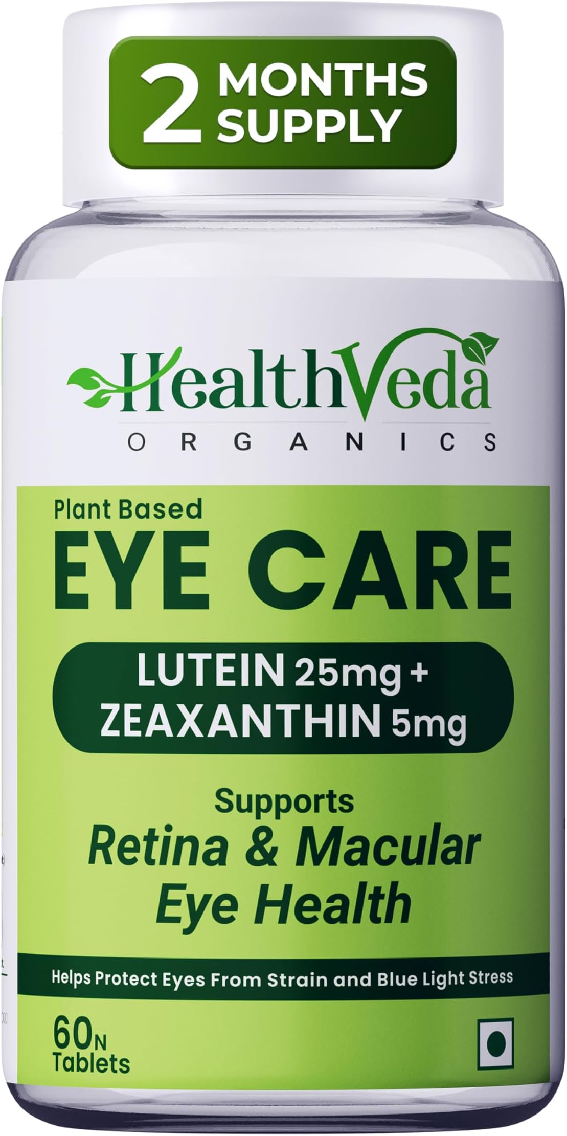 - Health Veda Organics Eye Care Supplement 1000 mg | 60 Veg Tablets | Lutein & Zeaxanthin with Carrot Extract | For Men & Women