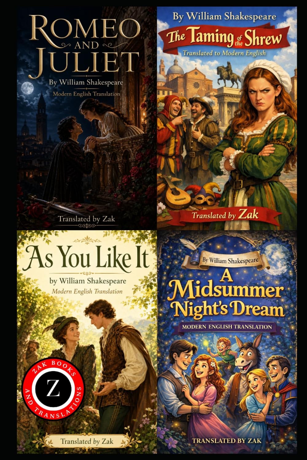 Romeo and Juliet, As You Like It, A Midsummer Night’s Dream, The Taming of the Shrew: (Modern English Versions): Easy to Read | Shakespeare’s Love and ... Classics in Modern English - Easy to Read)