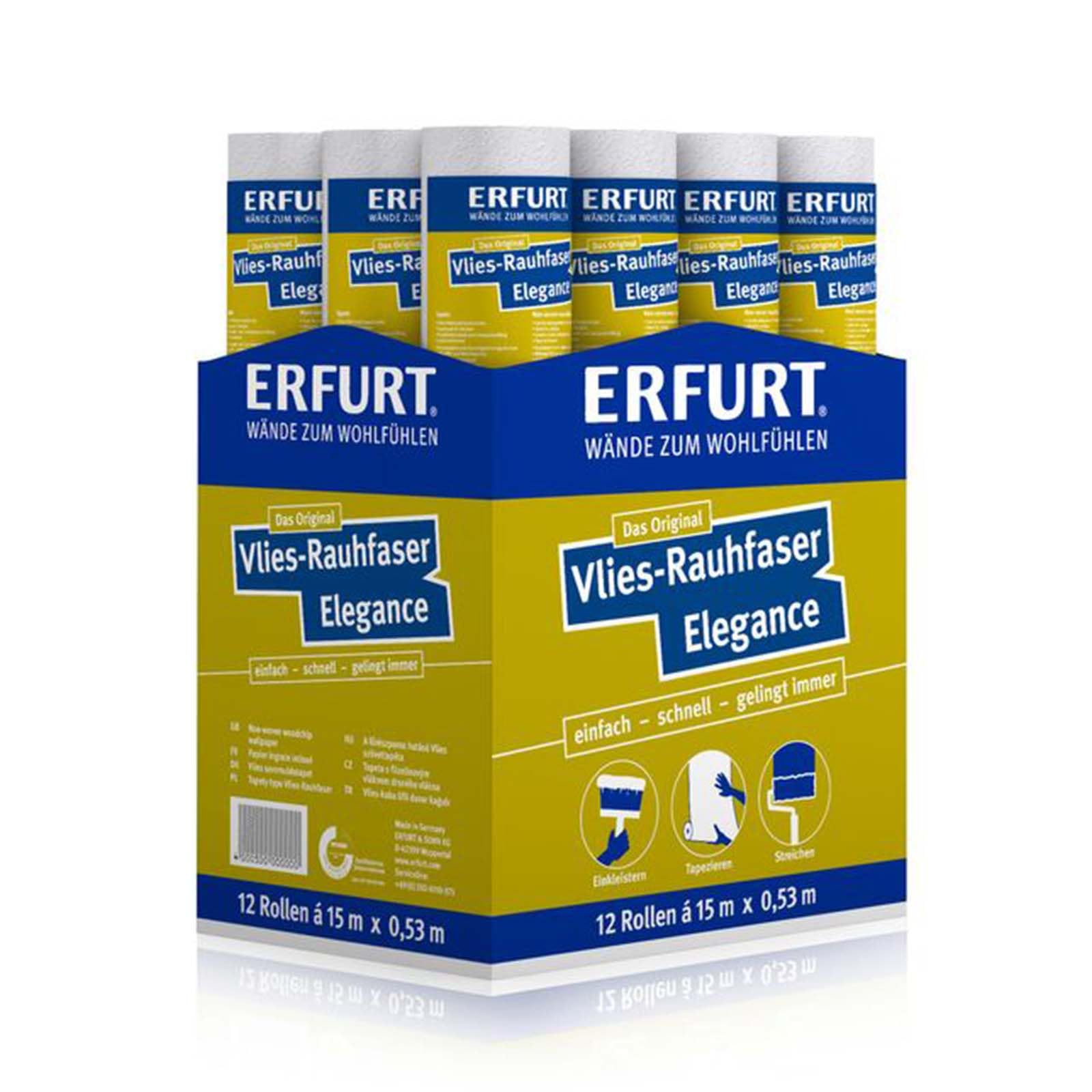 Erfurt Vlies-Rauhfaser Elegance 15X0.53 DIY Vlies Rauhfasertapete 12 Rollen 1000305