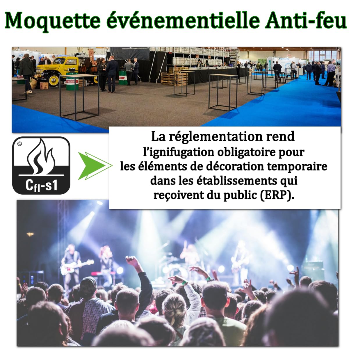 MadeInNature Moquette per Eventi Riutilizzabile e Robusta, Moquette per Esposizione e Stand Classificata Anti-Fuoco, Larghezza 2 metri, Colore e Lunghezza a scelta (Rosso, Lunghezza 300cm)