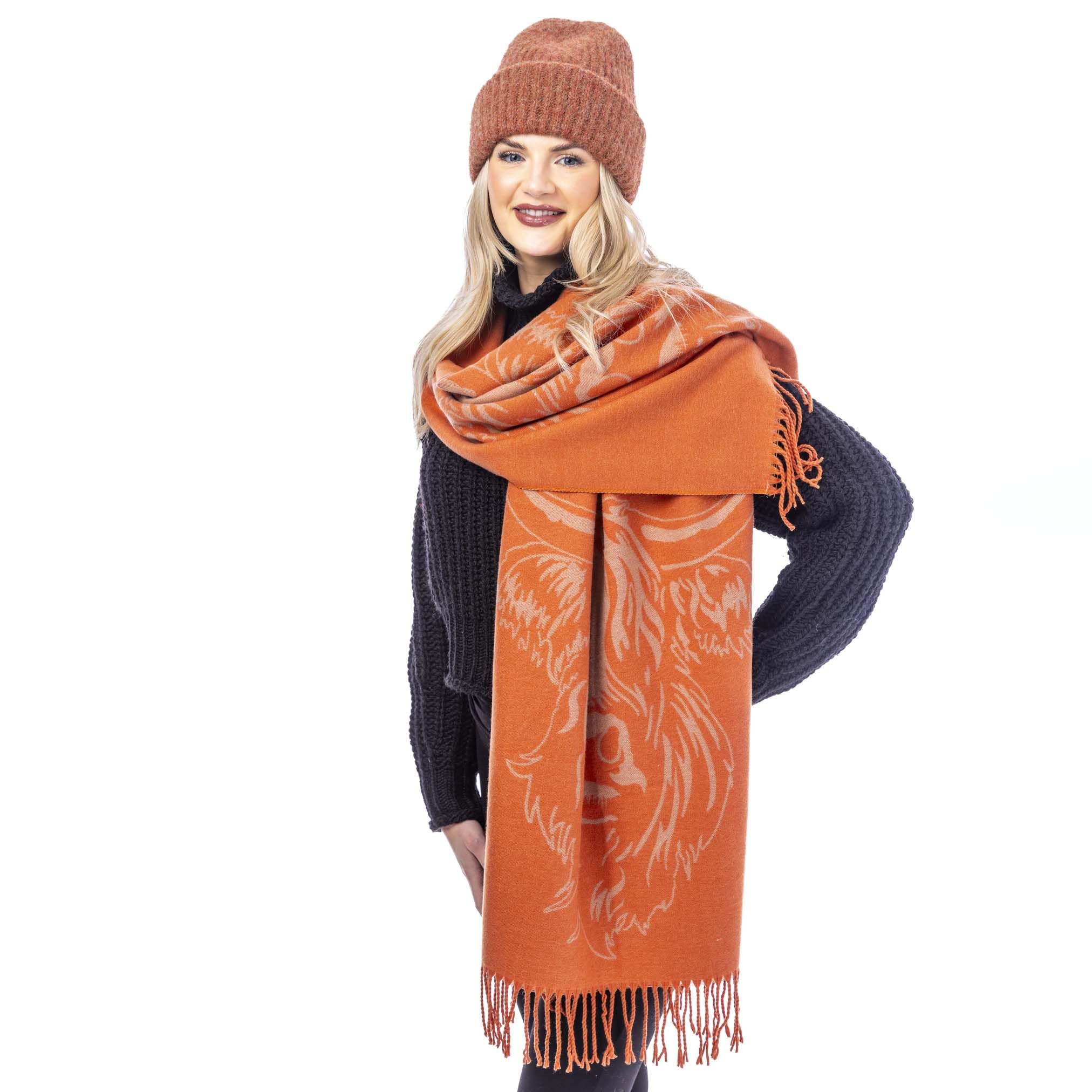 Heritage Traditions Heilan Coo Super Soft Scarf, Highland Cow Gift, Highland Cow, Scottish Scarf