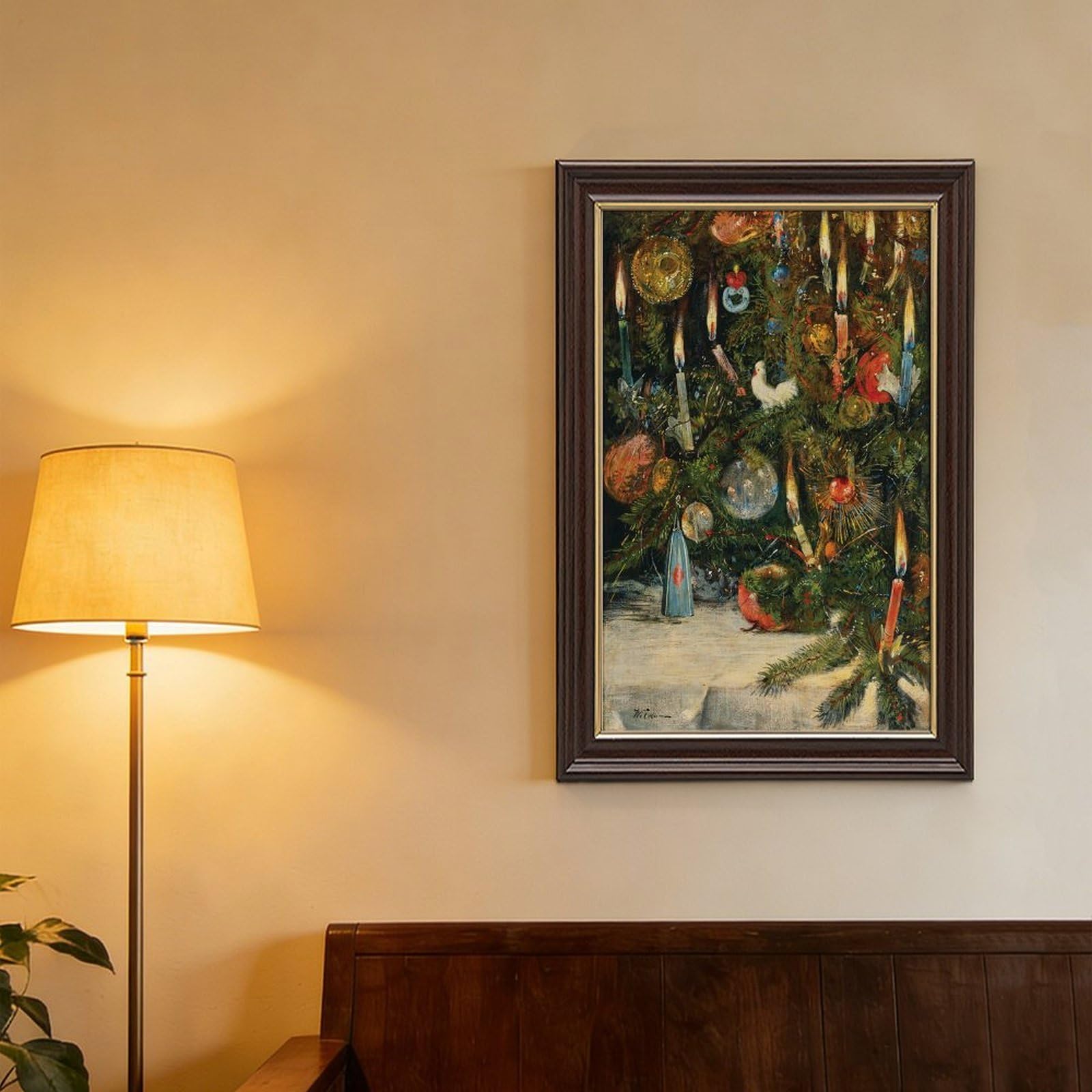 WCYB Impression sur toile de Noël avec lumières par Rudolf Bernhard Willmann - Décoration murale - Cadre à suspendre - 61 x 91,4 cm