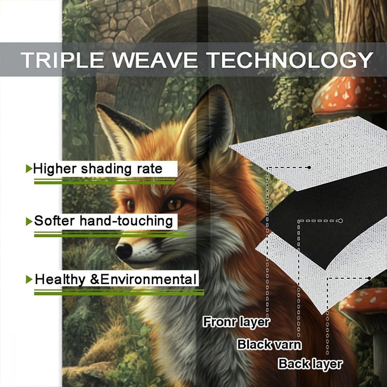 Retro Fox River Blackout Curtains, Bridge Forest Mushroom Curtains Rod Pocket Thermal Insulated Window Drapes for Bedroom/Living Room, 21W x 45L, 2 Panels