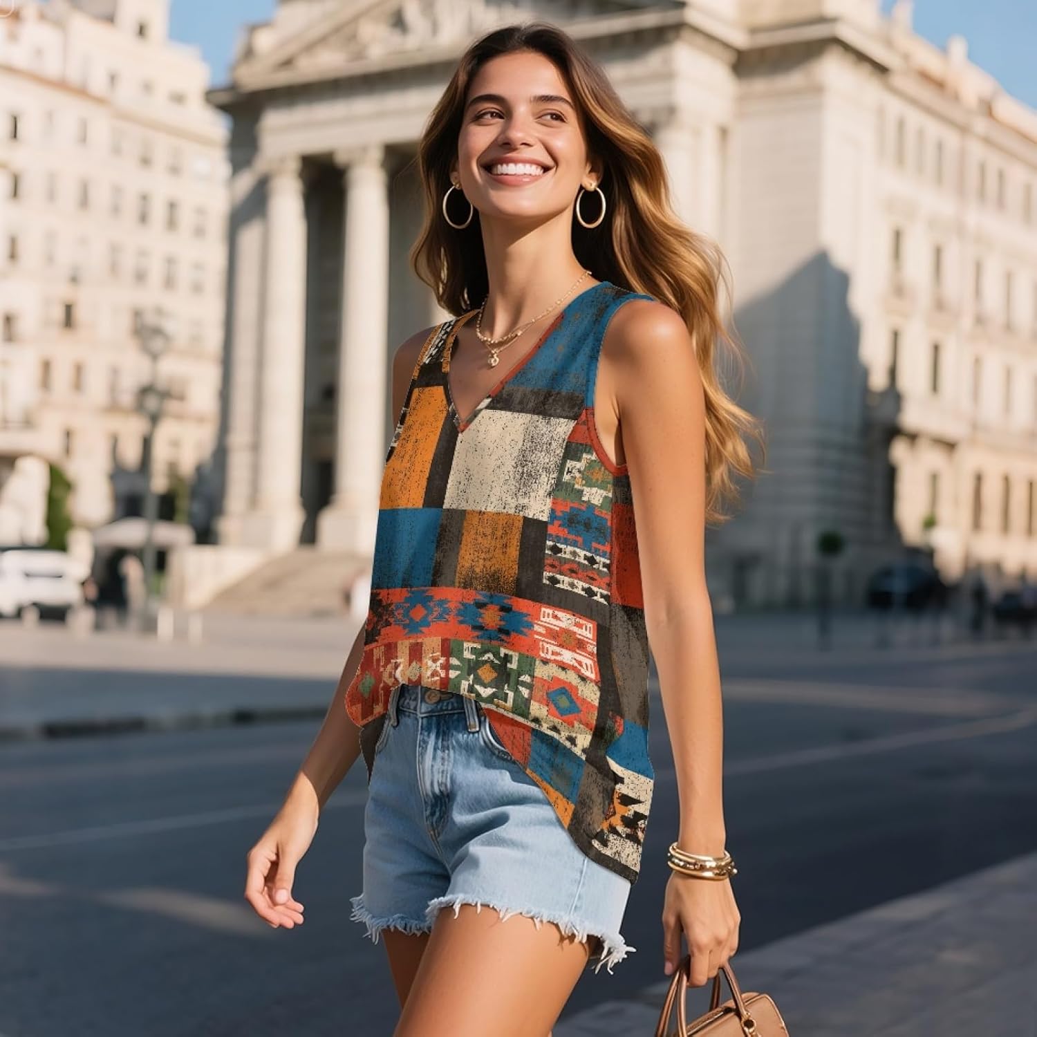 Tank Tops for Women Loose Summer Tunic Tops Comfy Sleeveless V Neck Shirts Casual Party Beach Vacation Clothes - Image 3