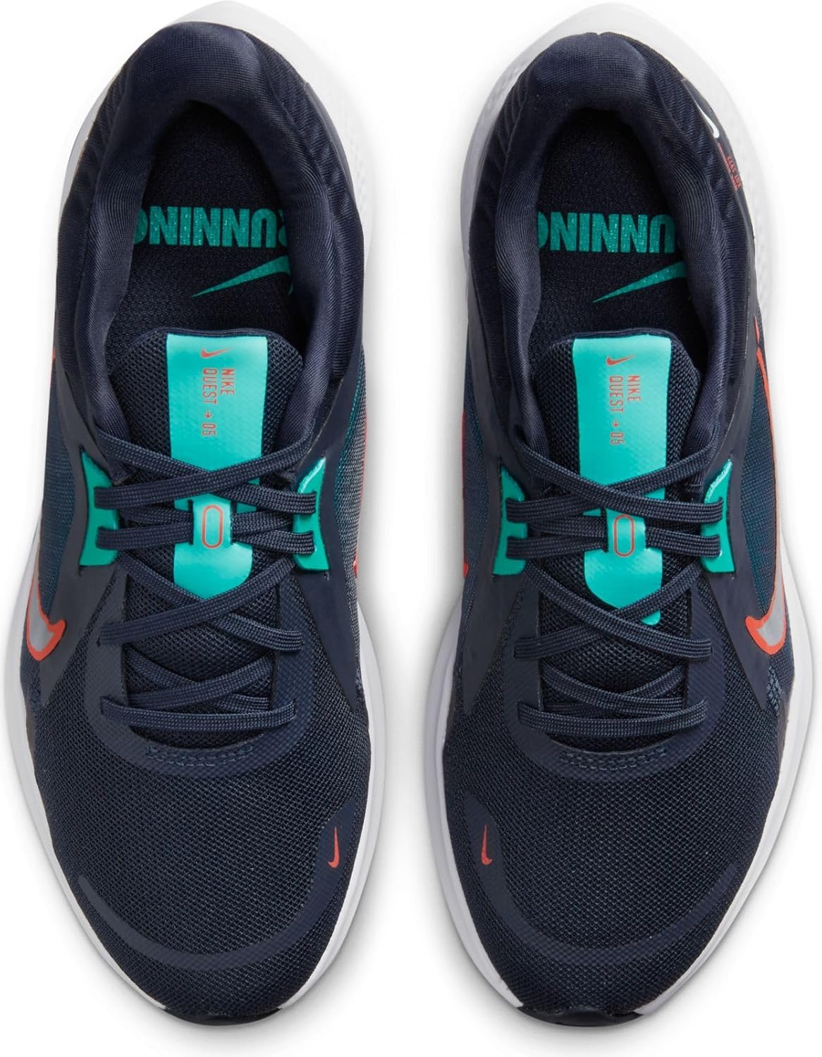 NIKE Women's WMNS Quest 5Low, Obsidian White Clear Jade Spicy Red, 10 US - Image 3