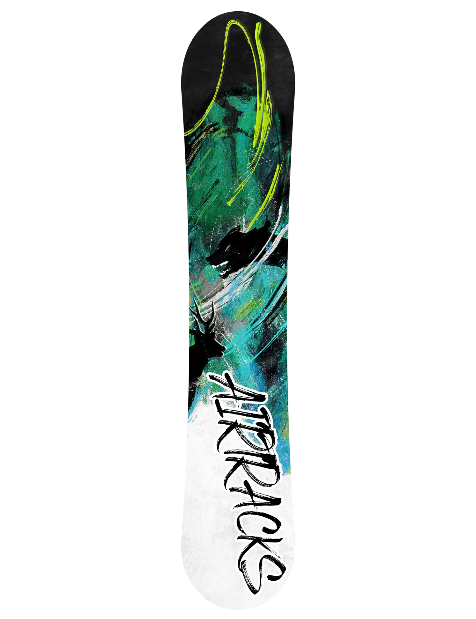 Airtracks Kit de snowboard - Snowboard Stronger Wide Flat Zero Rocker + fixations Master Fastec + sac de snowboard 156, 159, 163, 165 cm