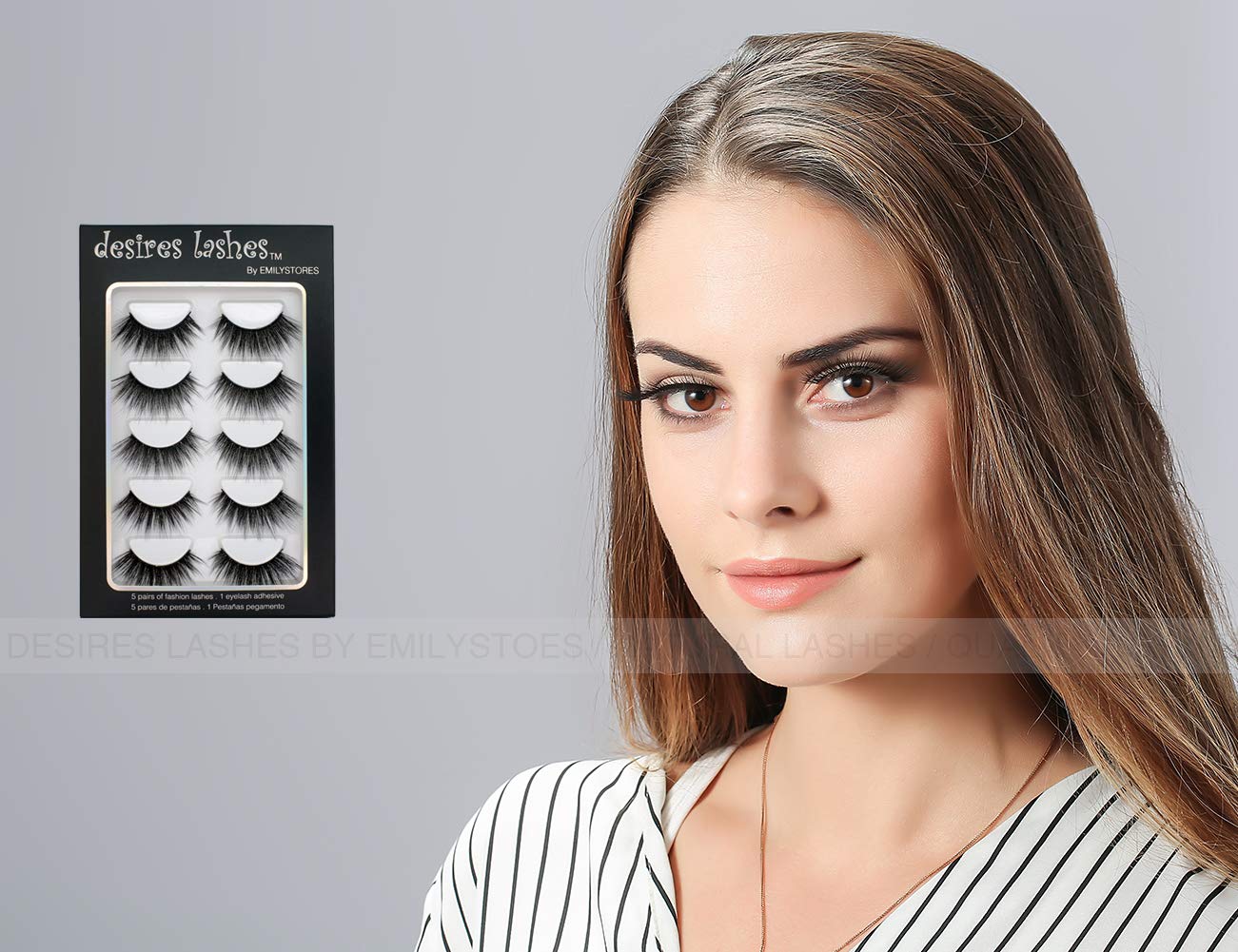 EMILYSTORES 5 Paar Natürliche Wimpern Kunstnerz 3D Natur 03Sensual