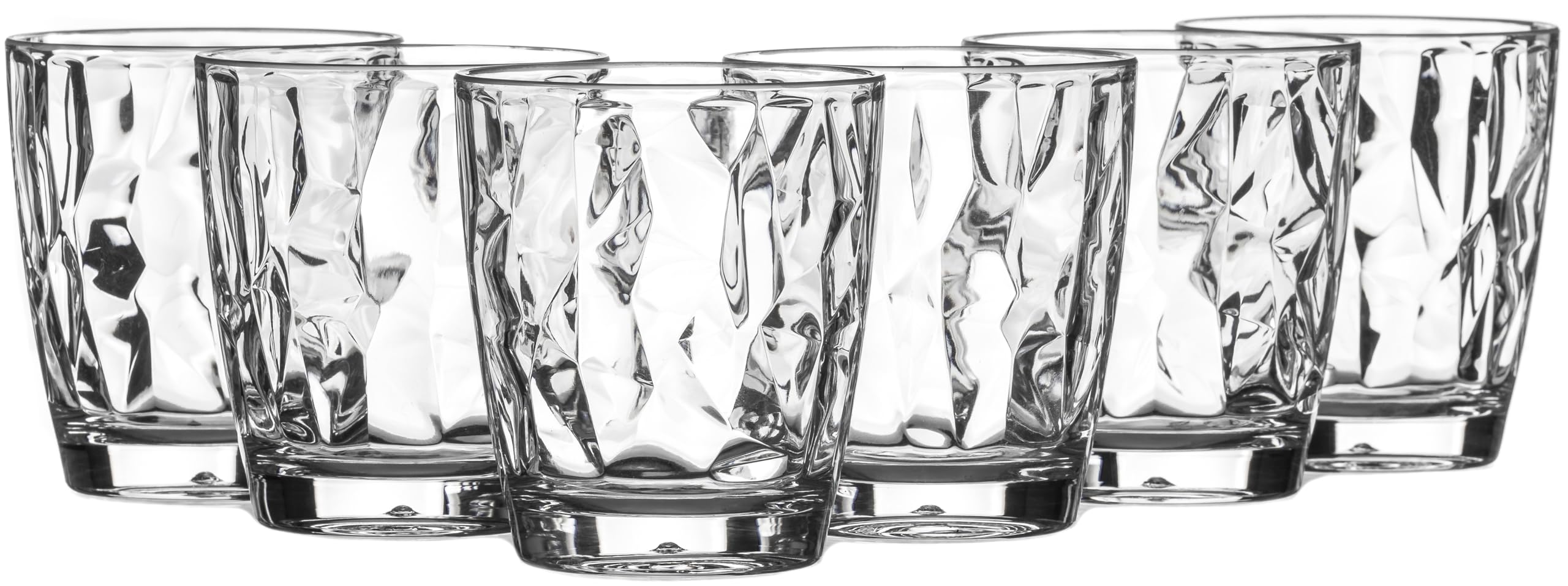 SECO 380ml Tumbler, Looks Like Glass, Pack of 6, Ideal for Wine and Soft Drink Lightweight and Virtually Unbreakable - Transparent