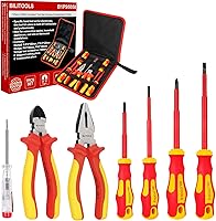 Vista 1 de BILITOOLS 1000V Insulated Electrician Screwdriver & Pliers Set - 7pcs Electrical Tools Kit with Magnetic Phillips, Slotted Screwdrivers, VDE & GS