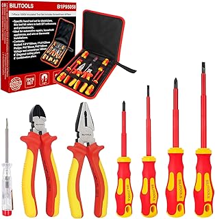 BILITOOLS 7-Piece 1000V Insulated Screwdriver & Pliers Set (VDE/GS Certified)