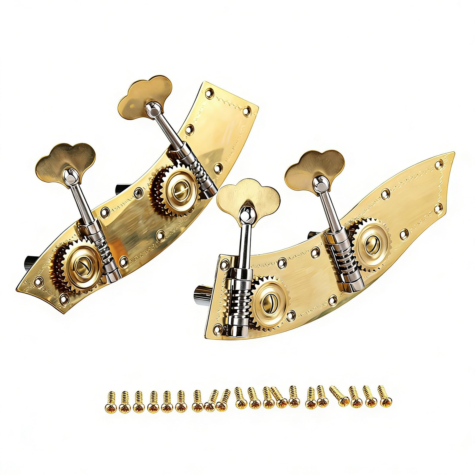 Clavijas de afinación de bajo, cabezal de máquina de guitarra, doble engranaje de metal, clavijas de afinación de instrumentos de cuerda, accesorios de guitarra, máquinas de bajo, doble engranaje de