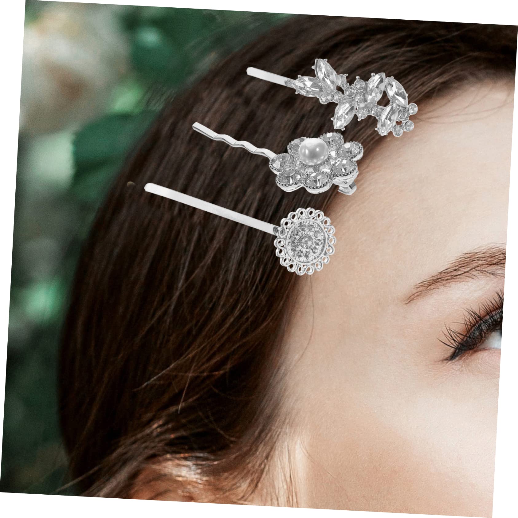 Didiseaon 30 Piezas chamarra slot con tachuelas de rombos joyas para el cabello para mujeres tocado de de imitación para mujer pinza para el cabello de boda pasador pequeño