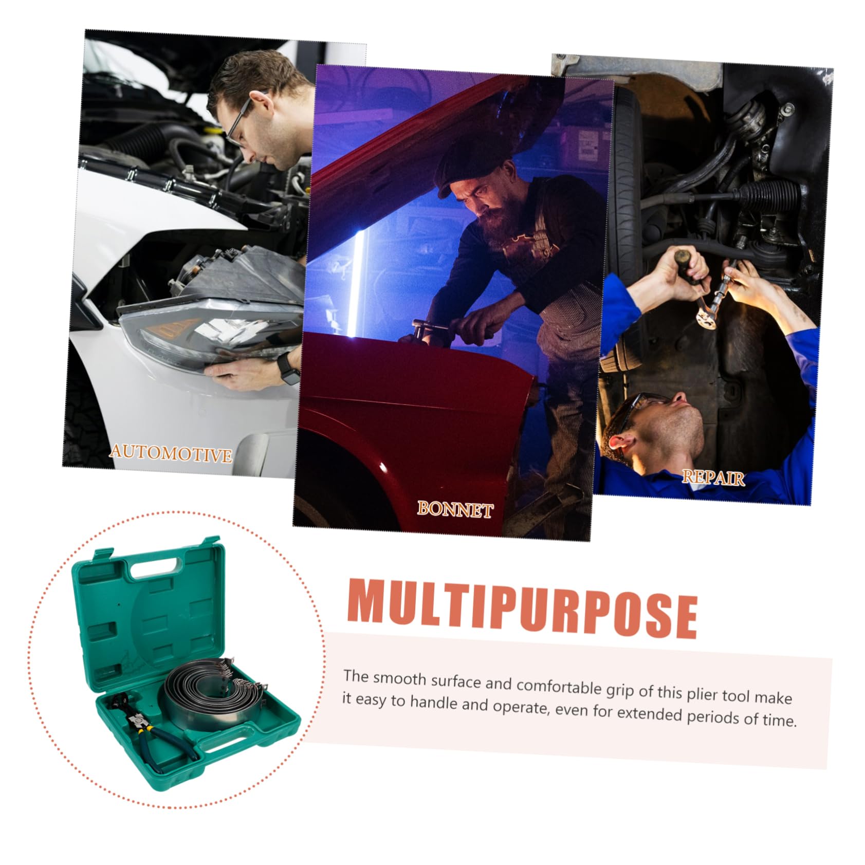 1set Pinze e Compressore Per Fasce Elastiche Di Pistone Strumento Per Installazione e Rimozione Piston Per Motori Auto Facile Da Usare e Ergonomico Kit Completo Per Riparazioni