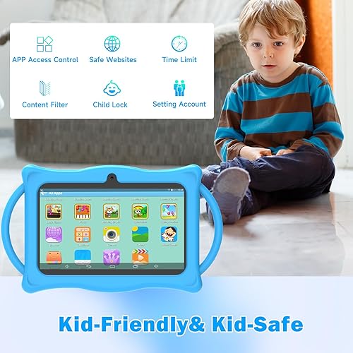 Miniatura 4 de Tablet Android Kids de 7 pulgadas, Tablets para Niños, 4 GB de RAM 32 GB ROM Quad Core Tablet para niños pequeños con funda a prueba de golpes,