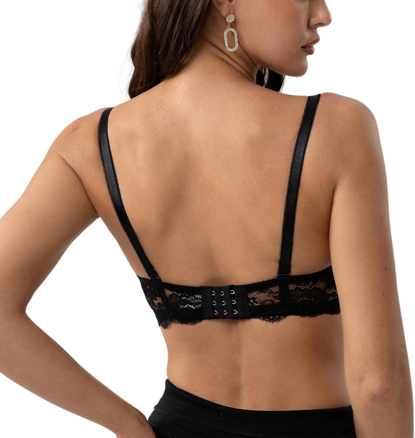 YooMee Push Up Bra for Women,Lace Bras with Underwire Cups,Comfort Padded T-Shirt Bra Add One Cup Purple - Image 4