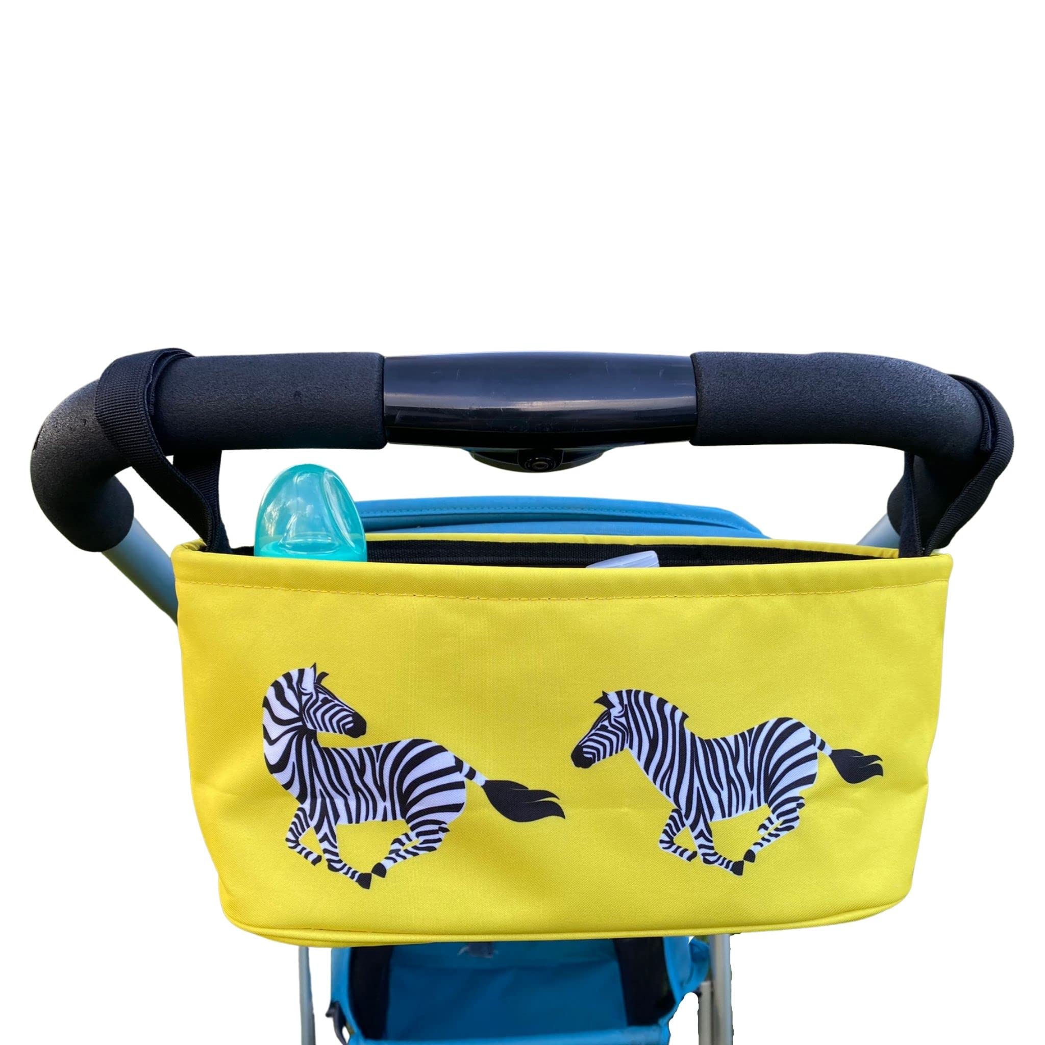 Buggy/Stroller Organiser, Storage Bag, Nappy Pouch - fits to Handlebar of Any Pushchair/Buggy/Stroller (Zebra)