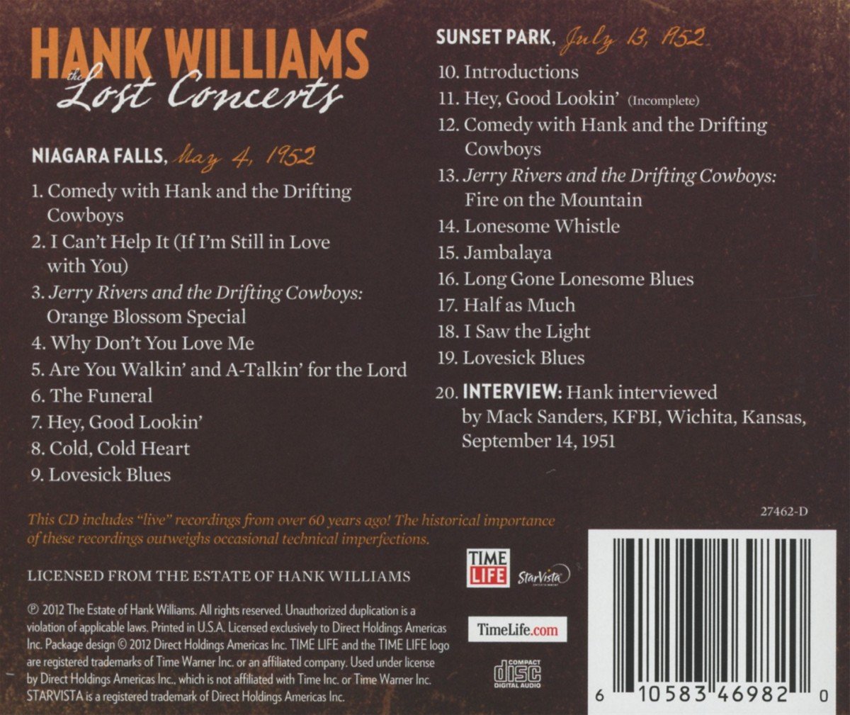 Hank Williams: The Lost Concerts: Limite