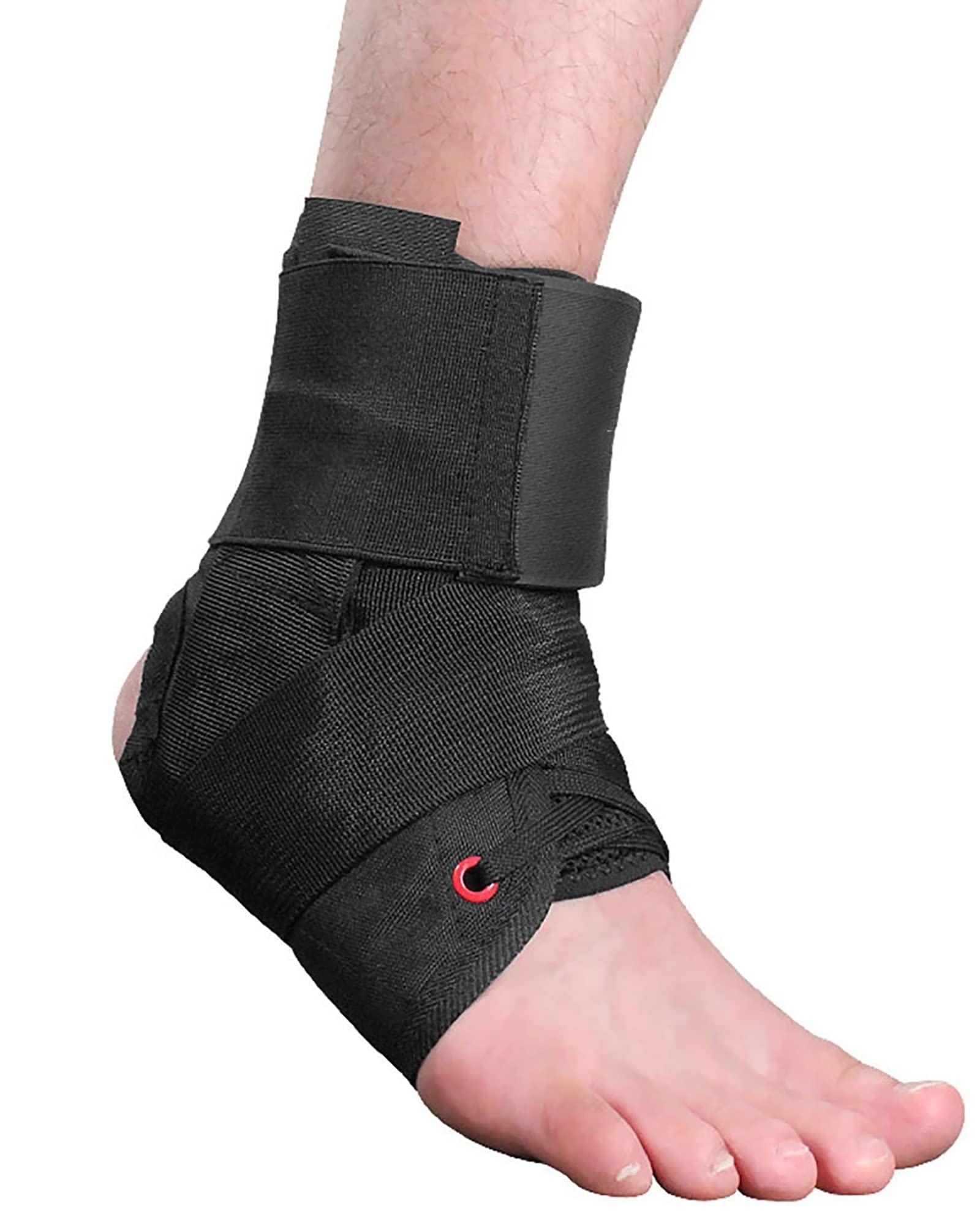 Tobillera con cordones, soporte ajustable para tobillo y pie, correas estabilizadoras, calcetines de compresión, manga para lesiones deportivas y protección contra esguinces, M (S)
