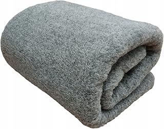 Merino Wolldecke 220x200 cm – Kuscheldecke aus 100% Merinowolle, Einfarbig Grau – Gewicht 500 g/m² – Atmungsaktiv und Langlebig
