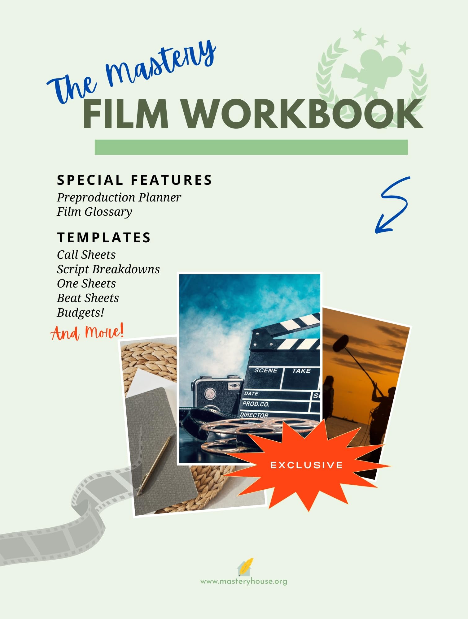 The Mastery Filmmaker Workbook livre de pre-production et storyboard de film