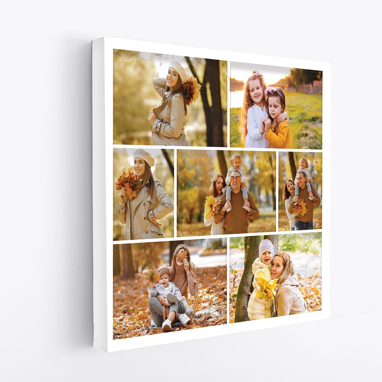 MAX SOLUTIONS Customised Collage Canvas Wall Art Home Decor Personalised Gifts Multi Photo Custom Print Family Portrait Anniversary Keepsake (12''x12'', Design 1)