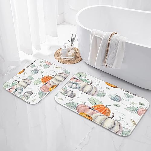 Miniatura 6 de Juego de baño de calabazas de otoño con cortina de ducha y alfombras y accesorios, juego de cortinas de ducha de hojas de otoño para Acción de