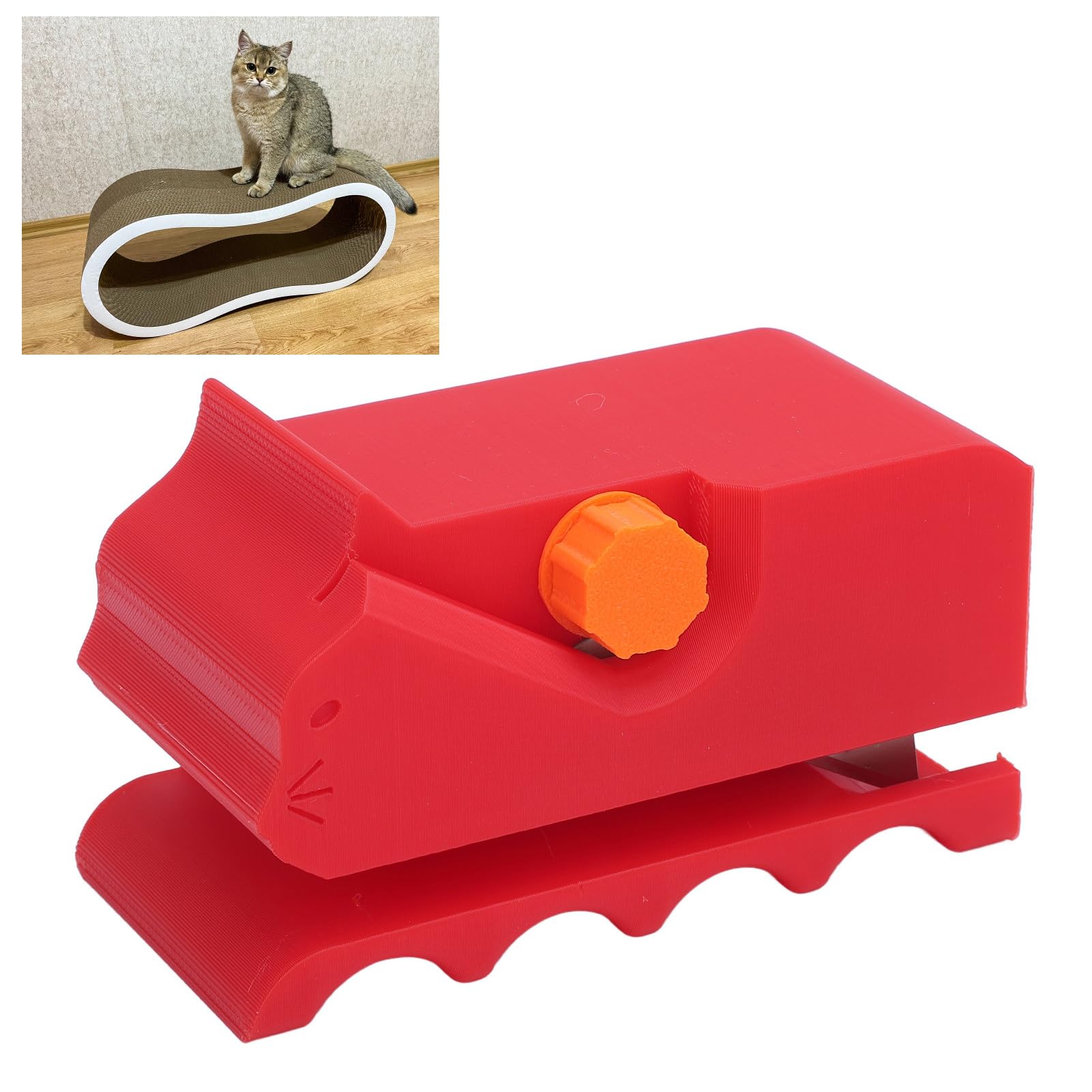 CHICIRIS Cat Scratch Cardboard Cutter, Regulowane i Kompaktowe Narzędzie do Majsterkowania, Noża do Drapania, do Konfigurowalnych ustawień Cięcia (czerwony)