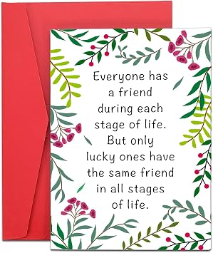 Friendship Card for Women Gifts for Best Friends Christmas Card Gifts for Women Bestie Birthday Card Stocking Stuffers Friends Gifts for Her Him Thank You Card for Friends Long Distance Relationship