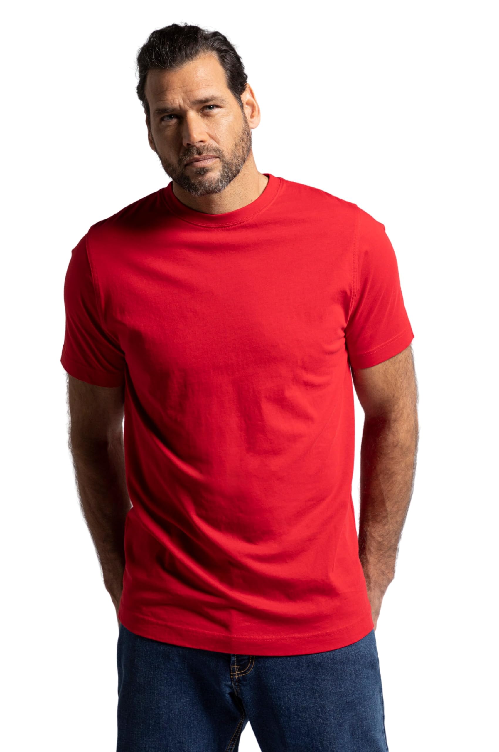 JP 1880 Men's T-Shirt Rundhals, Red, 4XL