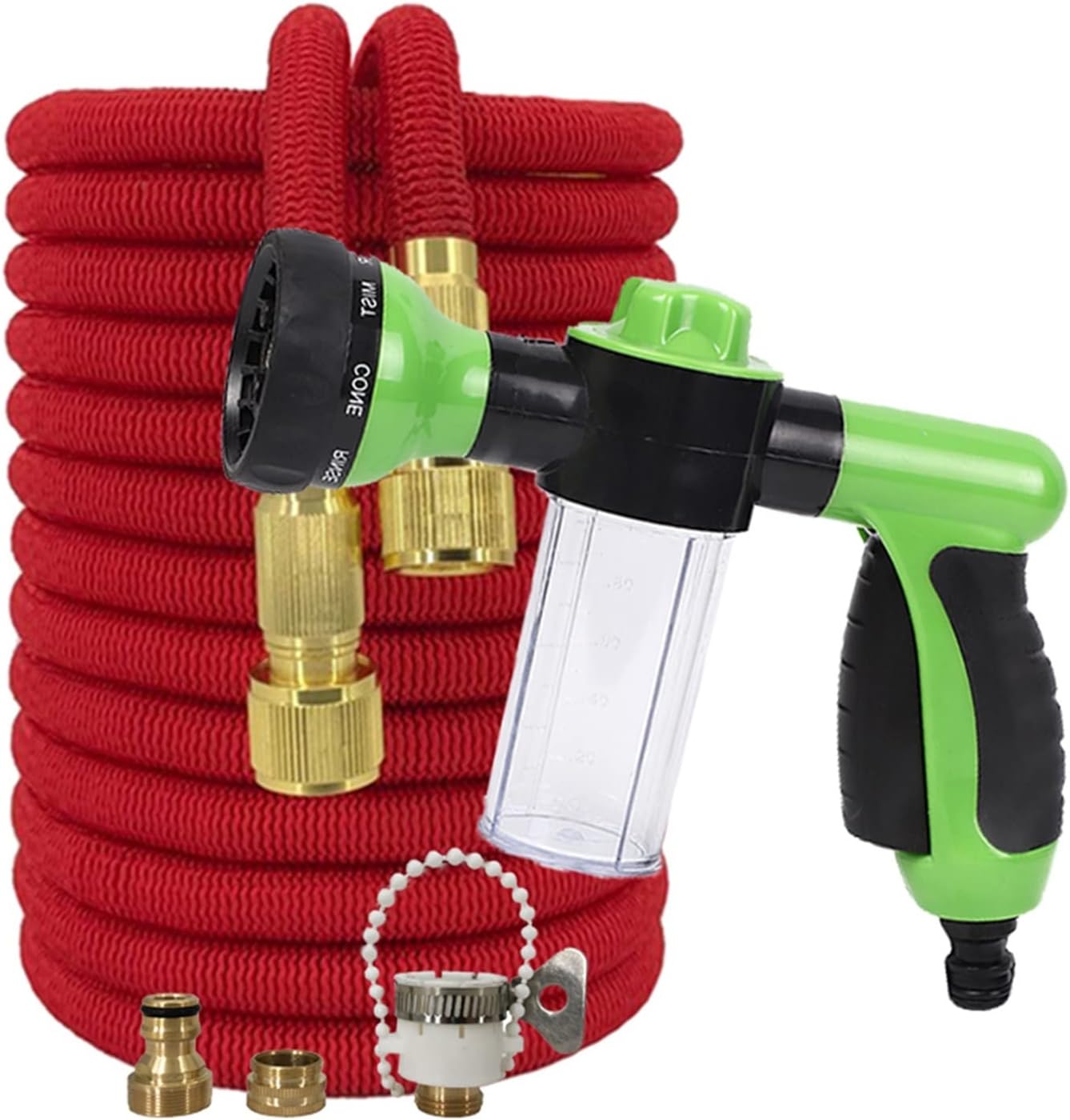 Amazon.co.jp 蛇口スプレーホース フォームウォーターガンホース庭園散水ホースヨーロッパ標準1/2伸縮魔法ホース高圧洗車ホース