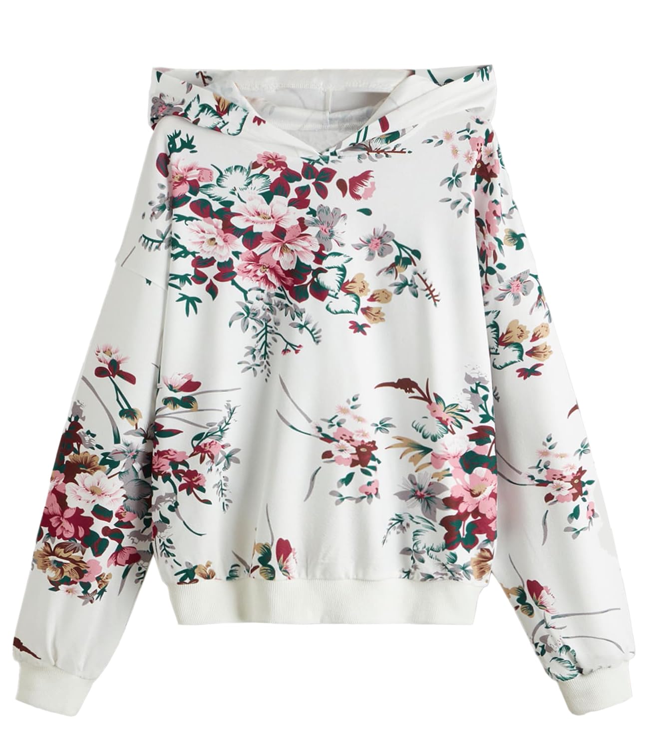 Women's Wool Blend Printed Hoodie with Hooded Neck & Full Sleeve