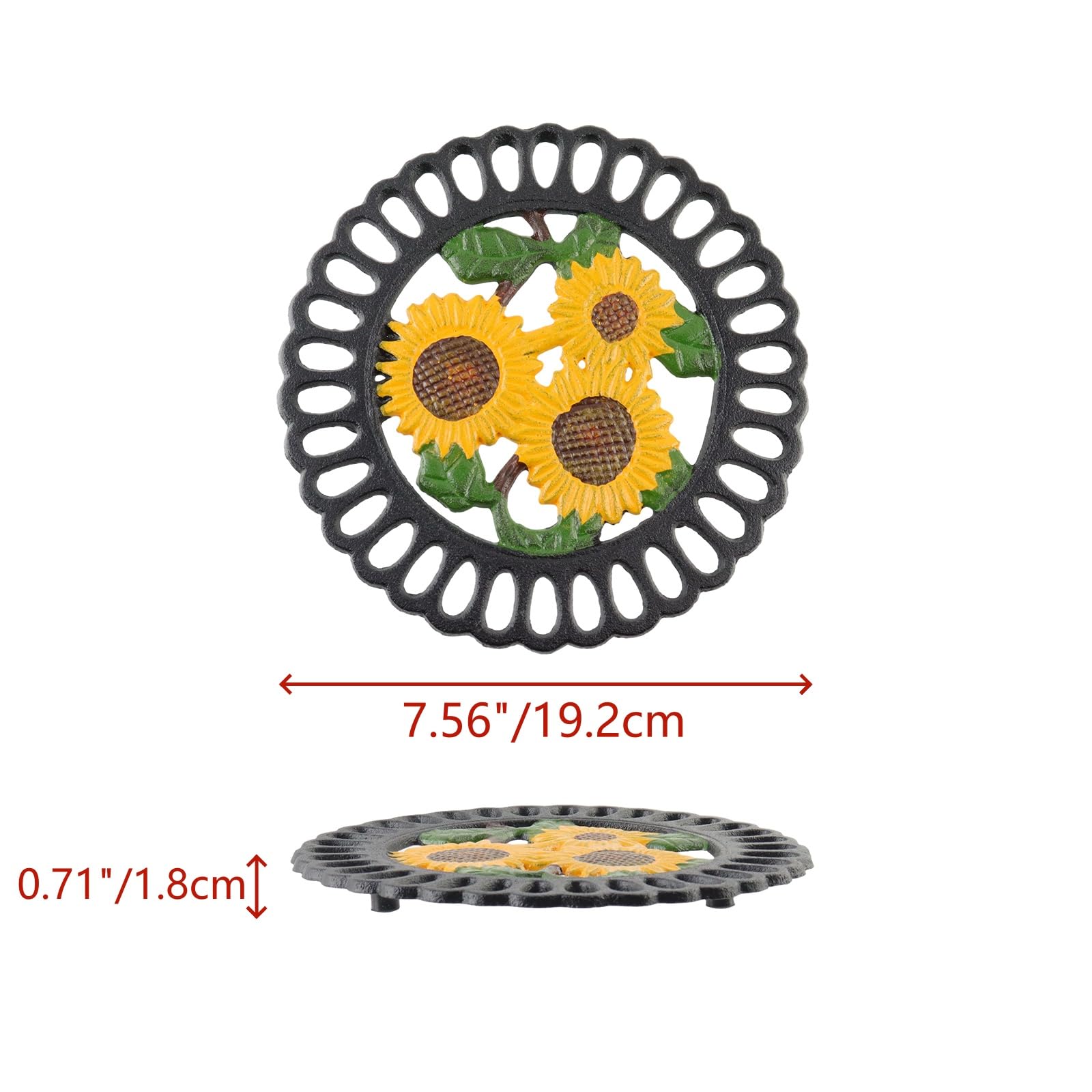 Dessous de plat en fonte pour casseroles chaudes 19,28 cm Tournesol